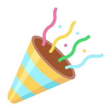 Doğum günü ya da yeni doğan bebek konfeti ve maytap taşıyıcıları düz şekilde üfleme ile ilişkilidir