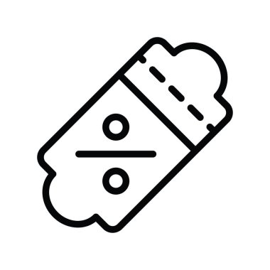 yuvarlak bilet ve doğrusal biçimdeki yüzde etiketi vektörü