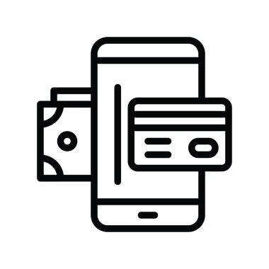 çevrimiçi ödeme ve cep telefonu lineal tarzda Kara Cuma vektörü ile ilişkilidir