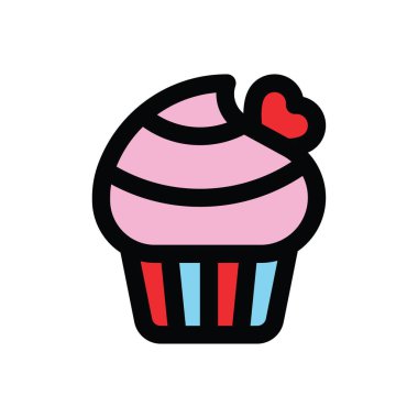 Aşk ve romantizm, dondurma fincanları sevgililer günü kartı, günlük vektörler, düzenlenebilir vuruşlar,