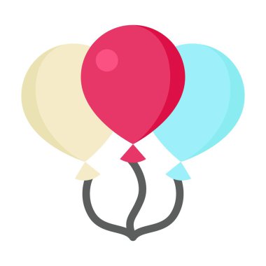 Doğum günüyle ilgili uçan balonlar ya da yeni doğmuş bebek vektörleri düz bir şekilde