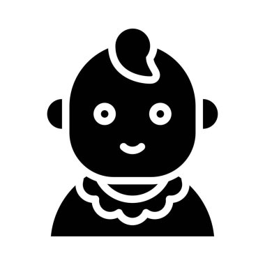 bebek partisi ile ilgili küçük bir çocuk ya da kız giysi ve saç vektörü katı tasarım.