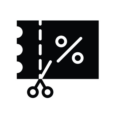 Bilet kesme ve makas vektörü ile ilgili Kara Cuma katı tasarım