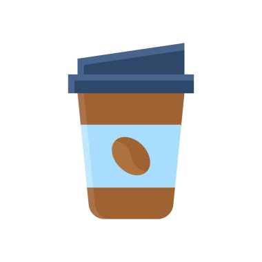 kahve fincanı simgesi, süpermarket konsepti, vektör illüstrasyonu 