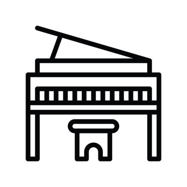 müzik ve sesle ilgili piyano vektör doğrusal tarzında