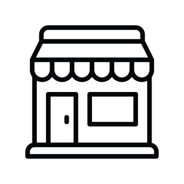 vektör doğrusal tarzda Kara Cuma ile ilgili alışveriş merkezi veya süpermarket