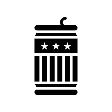 4 Temmuz Birleşik Devletler bayrağı tarzı. Yıldızlı içki paketleri ve katı tasarım vektörleri.