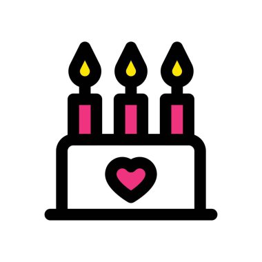 Kandildeki sevgililer günü aşkı ve aşk kalbi düzenlenebilir felçli bir vektör gibidir.