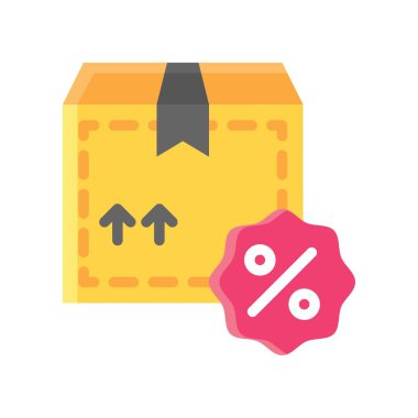 Hediye kutusu ve yüzde kuponu veya düz tasarım kart vektörü