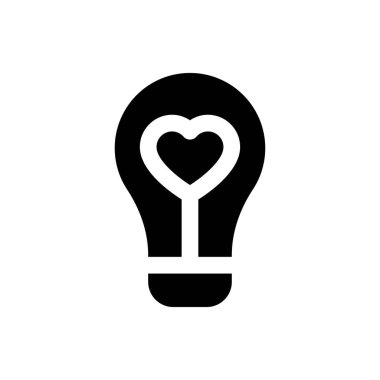 Aşk ve düğünle ilgili ampul kalp vektörüyle sağlam tasarlanmış.