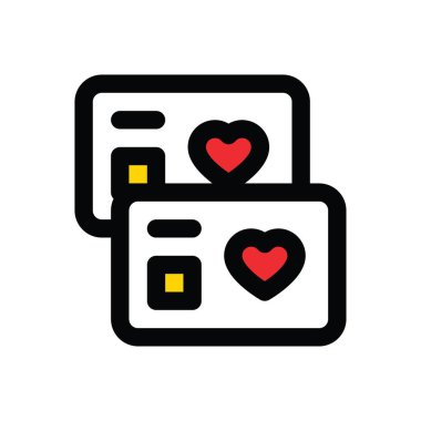 Sevgililer günü kartı, aşk ve romantizm, kalp kart vektörleri, düzenlenebilir vuruşlar.,