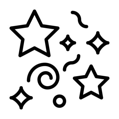 Doğum günüyle ya da yeni doğan bebek vektörleriyle ilgili yıldızlarla, kıvrımlarla ve dairelerle yapılan kutlama konfetileri