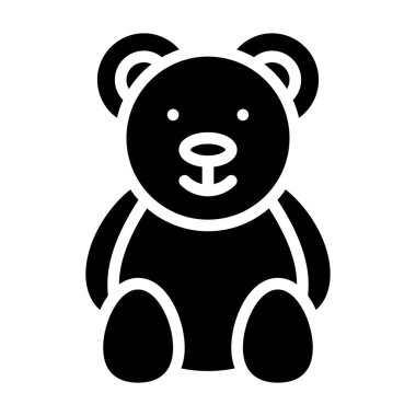 Doğum günü ya da yeni doğan bebekle ilgili oyuncak ayı hediye vektörleri için katı tasarım