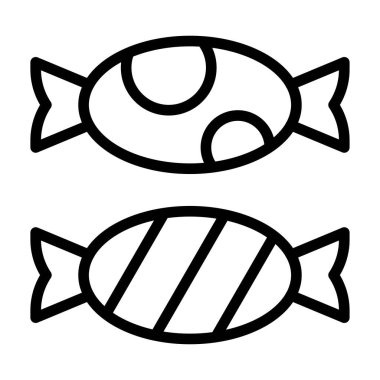 Doğum günü ya da yeni doğan bebek tatlı ve lezzetli şeker vektörleri çizgisel tarzda