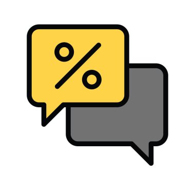 iletiler açılır ve indirimli etiket vektörü tam biçimli