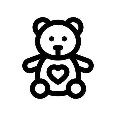 Sevgililer günü aşkı ve aşk oyuncak ayısı kalp vektörü çizgisel tarzda