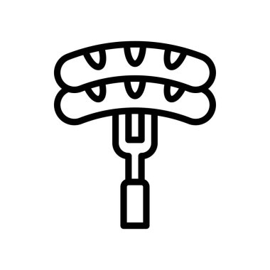 4 Temmuz Birleşik Devletler sosisli sandviçi. Çizgisel formatında çatal vektörler.