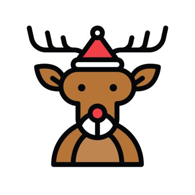 Noel, ilgili ren geyikleri, Noel Baba, şapka avatarları, düzenlenebilir felçler,