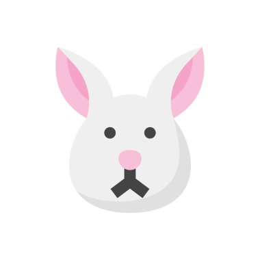 Çin Yeni Yıl Düz Tasarım 'da tavşan yüzü vektörü