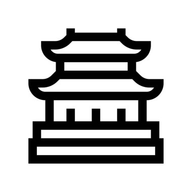 pagoda ya da binayla ilgili Çin Yeni Yıl vektörü doğrusal biçiminde