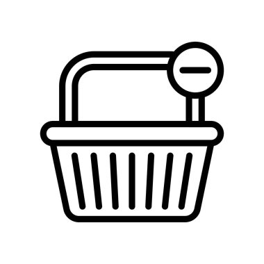 Alışveriş arabası simgesi, süpermarket konsepti, vektör illüstrasyonu