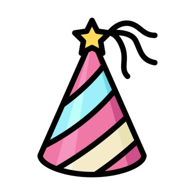 Doğum günü veya yeni doğan bebek doğum günü şapkası ile yıldız ve düzenlenebilir felçli vektörleri soyar