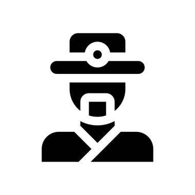 Çin 'in yeni yıl tanrısı ve şapka vektörü katı tasarım.