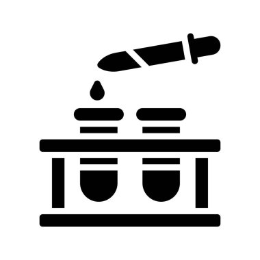 Katı dizayn edilmiş test damlası vektörlü laboratuar ikonu test tüpleri