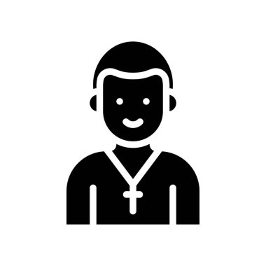 düğün ve aşkla ilgili rahibin çapraz vektörü katı tasarım.