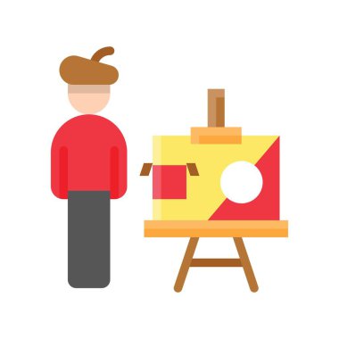 sanat ve zanaat ile ilgili karakter ve ressam vektörü düz tasarım