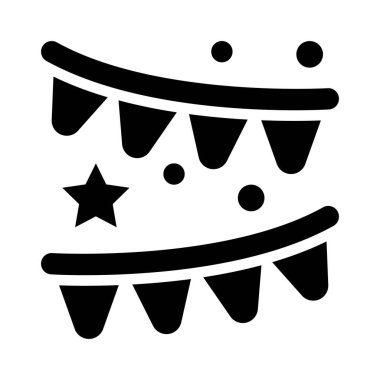 Bebek partisi, dekorasyon pankartıyla yeni doğan bebek kutlaması ve yıldızların katı tasarım vektörü