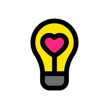 Aşk ve düğünle ilgili ampul kalp vektörü ve düzenlenebilir felçli