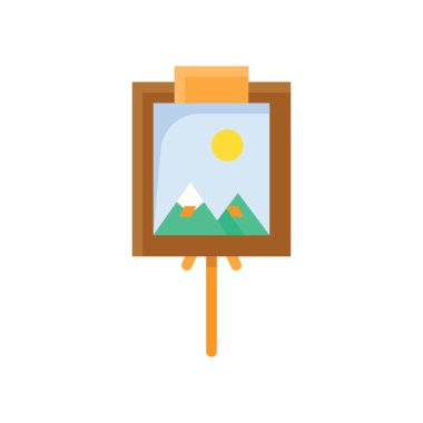 sanat ve sanatla ilgili resim düz tasarımda stand vektörü