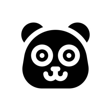 Çin 'e özgü yeni yıl pandası katı tasarım için yüz vektörü