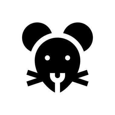 Çin 'e bağlı yeni yıl faresi katı tasarım vektörüyle karşı karşıya,