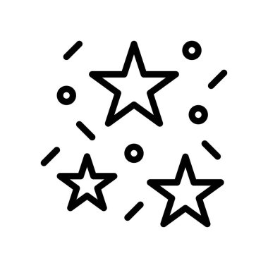 4 Temmuz Birleşik Devletler bayrak tarzı konfeti veya yıldız vektörleri doğrusal tarzda