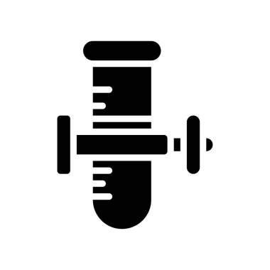 Katı tasarım içinde stand vektörü olan laboratuar simgesi ile ilgili laboratuvar test tüpleri