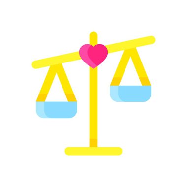 Düz dizaynlı kalp vektörü ile aşk ve düğünle ilgili ağırlık