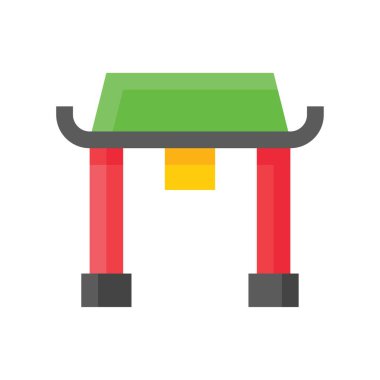 Düz dizaynda Çin kapısı ile ilgili yeni yıl vektörü