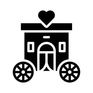 Katı dizaynlı kalp vektörü ile romantik taşıma