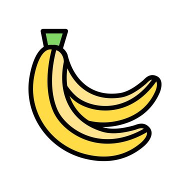 Akşam yemeği pazarı veya çevrimiçi alışveriş ile ilgili muzlu meyve vektörü ve düzenlenebilir felç