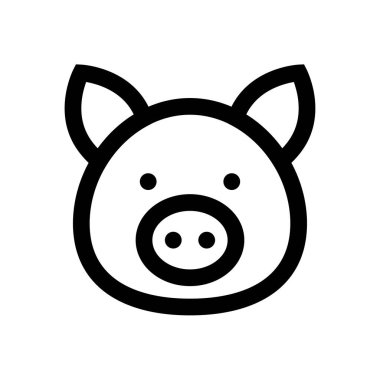 Çin 'de yeni yıla ilişkin domuz yüz vektörü doğrusal stilde