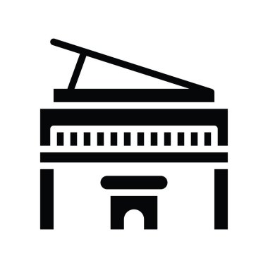 müzik ve sesle ilgili piyano vektör katı tasarımı