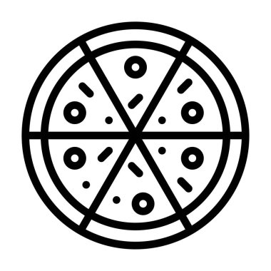 Doğum günü ya da yeni doğan bebek baharatlı pizza doğrusal olarak vektörler