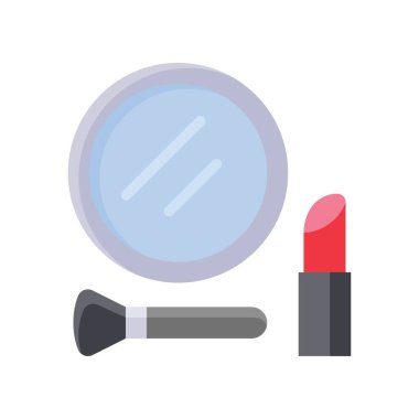 Sanat ve zanaat ile ilgili makyaj ve ayna vektörü düz stilde  