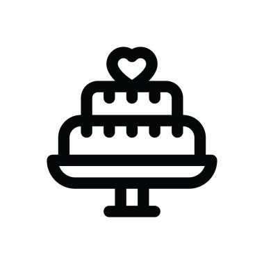 Aşk, romantizm, sevgililer günü pastaları, günlük vektörler, çizgisel stilde,