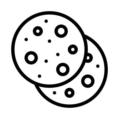 Doğum günü ya da yeni doğan bebek çikolata parçalı bisküviler çikolata topları vektörleri doğrusal tarzda