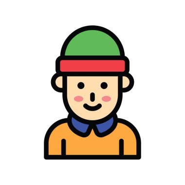 Noel, akraba, sevimli çocuklar, şapka avatarları, düzenlenebilir vuruşları olan,