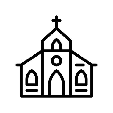 düğün ve aşkla ilgili kilise doğrusal olarak çapraz vektör ile