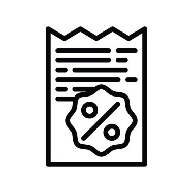 indirimli kart ve ödeme fişi veya fatura vektörü doğrusal biçiminde